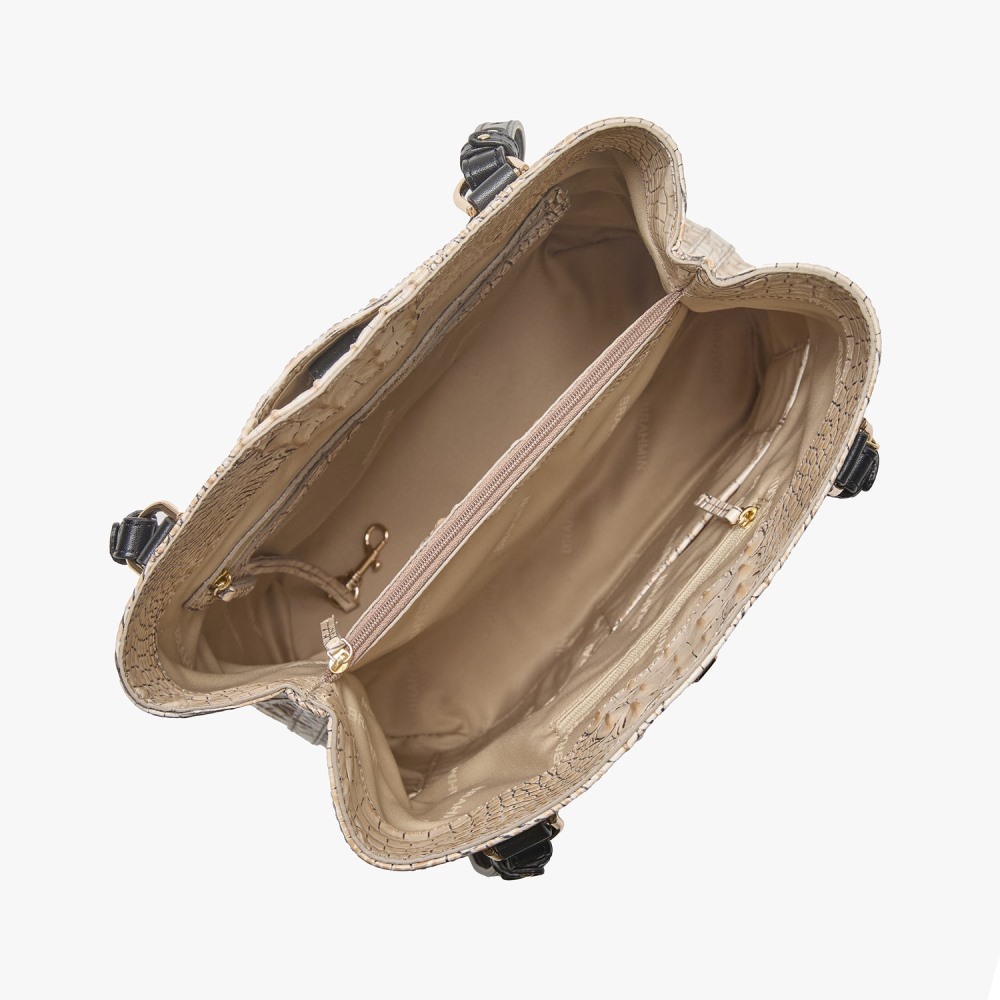 Brahmin Fiora Leather Bucket Bag - Timeless Taupe Skien