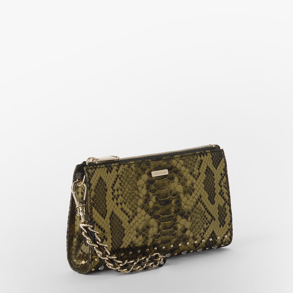 Brahmin Daisy Leather Wristlet - Gold Grandeur