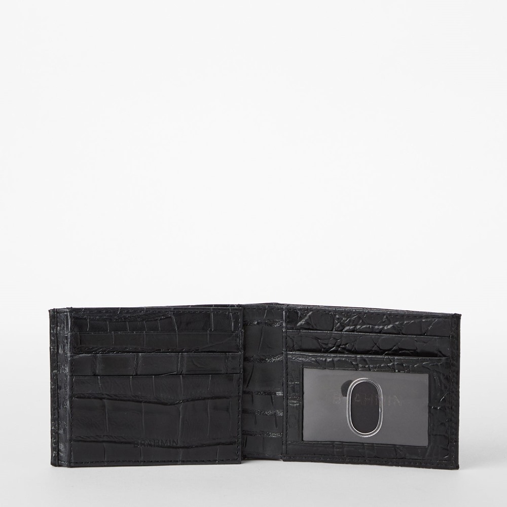 Brahmin Bifold Leather Wallet - Black Baypoint