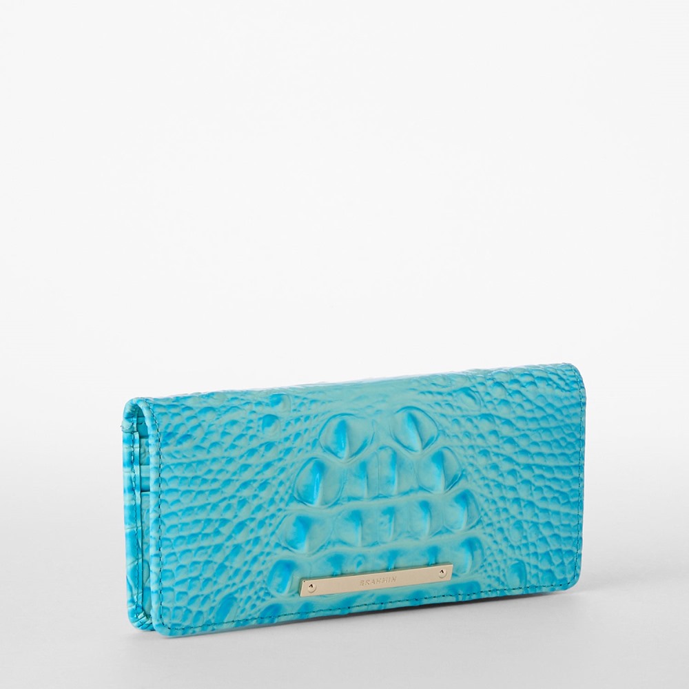Brahmin Ady Leather Wallet - Tropic Blue Melbourne