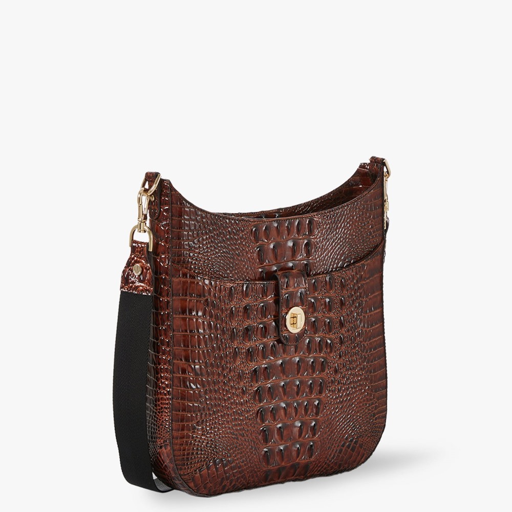 Brahmin Leia Leather Crossbody - Pecan Melbourne
