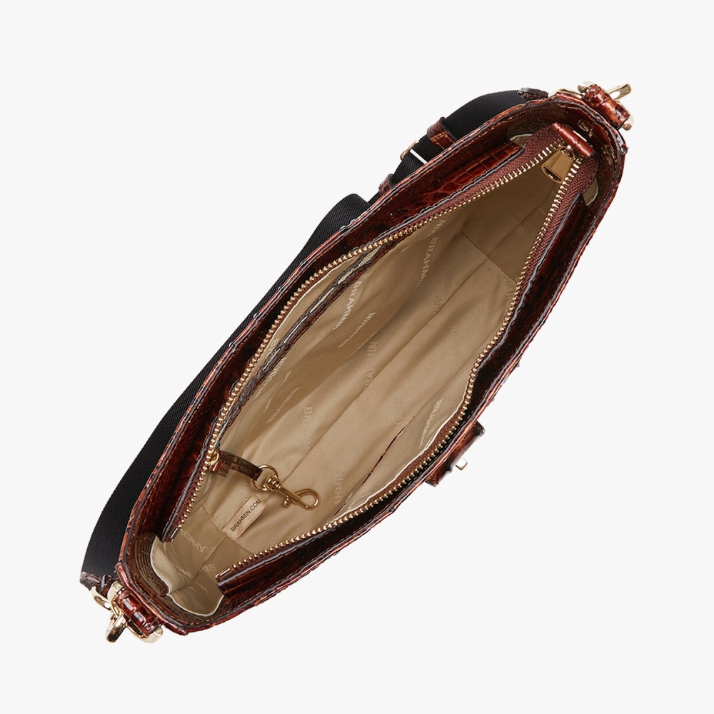 Brahmin Leia Leather Crossbody - Pecan Melbourne
